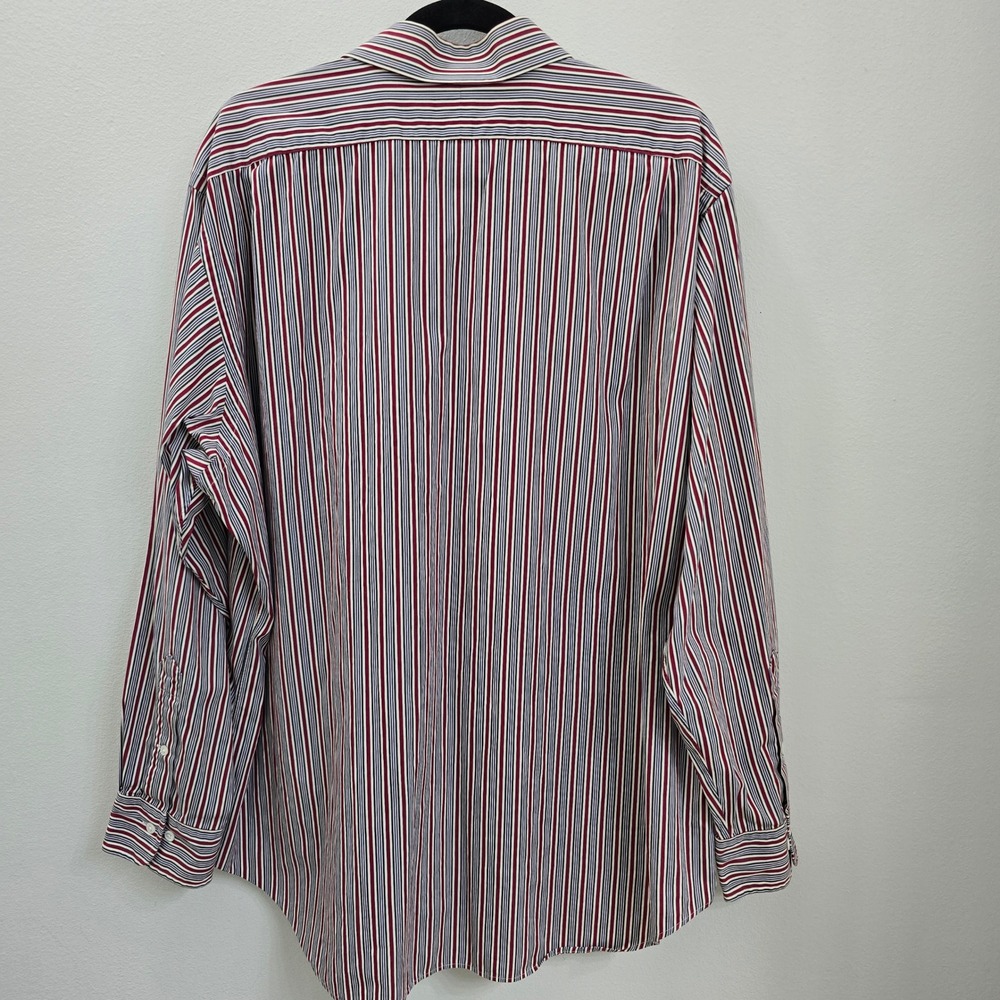 Polo Ralph Lauren Regent Classic Fit Striped Shirt Red Blue White Men 17.5 34/35 - Picture 3 of 6